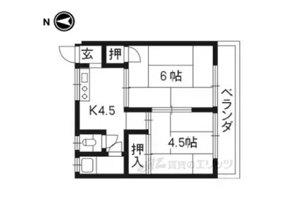 コーポ高矢(2DK/2階)の間取り写真