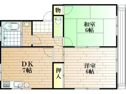 清寿ビル(2DK/3階)の間取り写真