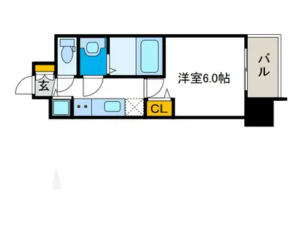 アドバンス大阪グロウスII(1K/4階)の間取り写真