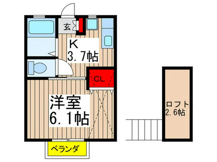 ロワール八幡B 1階階 間取り