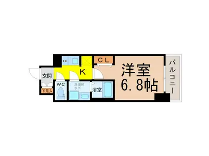 S-RESIDENCE鶴舞駅前(1K/10階)の間取り写真