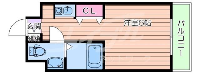 パティオ京橋(ワンルーム/4階)の間取り写真