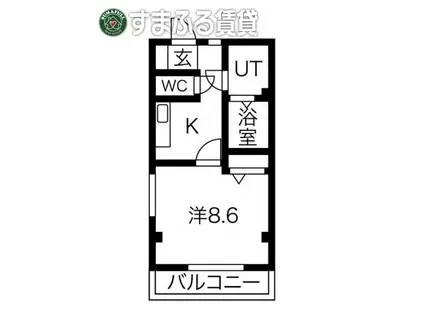アートオン 東刈谷II(1K/2階)の間取り写真
