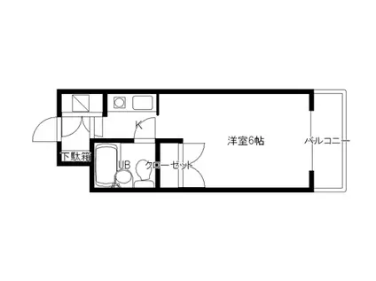 ヒルサイド46(1K/3階)の間取り写真