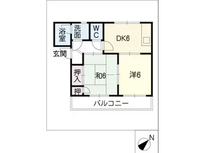 サンライズ只野(2DK/2階)の間取り写真