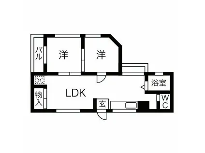 マンションオックス(2LDK/2階)の間取り写真