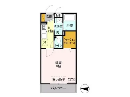 セントラル パル武蔵浦和(1K/1階)の間取り写真