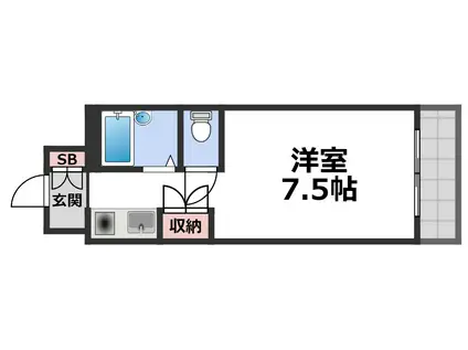 エクセルシオール長田(ワンルーム/11階)の間取り写真