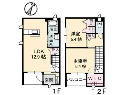 ソレイユ本浦(2LDK/1階)の間取り写真