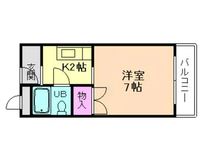 ラーバンハイツ(1K/3階)の間取り写真