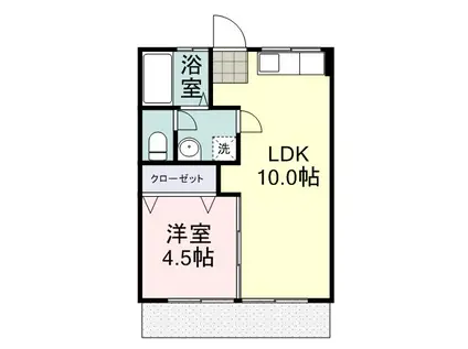 赤堀コーポ(1LDK/1階)の間取り写真