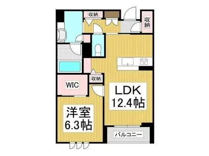 シャーメゾンステージ筑摩(1LDK/2階)の間取り写真