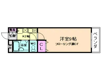 箕面喜晃ビル(1K/3階)の間取り写真