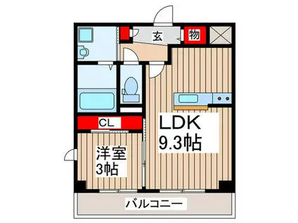 ダイヤモンドクレスト南流山(1LDK/2階)の間取り写真