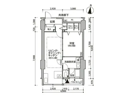 東雲キャナルコートCODAN11号棟(1LDK/4階)の間取り写真