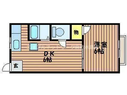 角南アパート(1DK/2階)の間取り写真