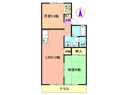 アイエヌハイツIII(2LDK/1階)の間取り写真