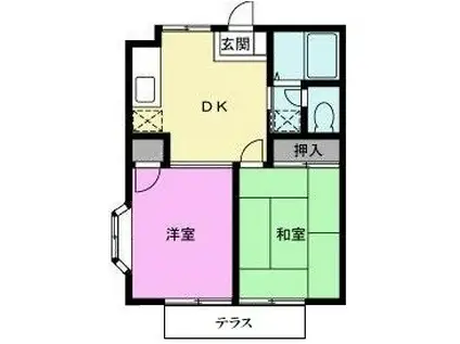 ワンダーハイツ(2DK/1階)の間取り写真