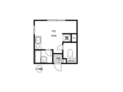 竹内ハイツ(ワンルーム/1階)の間取り写真