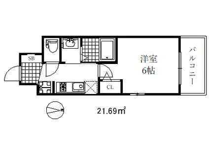 エステムコート神戸大倉山公園(1K/7階)の間取り写真
