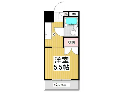 グリーンハイツ浅間(1K/3階)の間取り写真