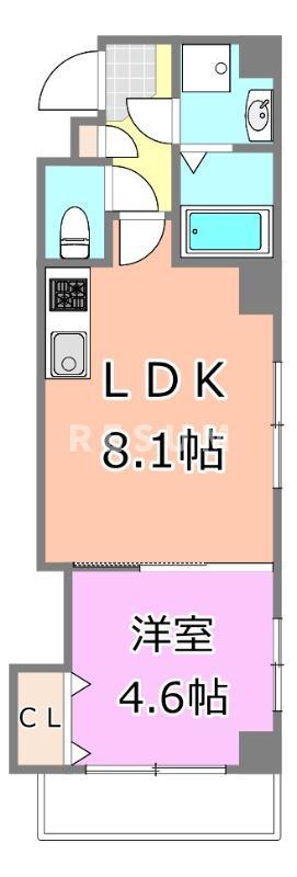 CONNECT PARK HILLS神明町(1LDK/2階)の間取り写真