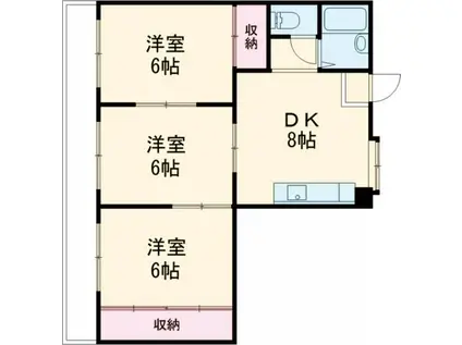 ゴールデンハイツ(3DK/2階)の間取り写真