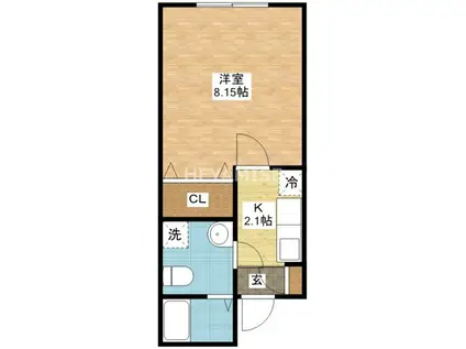 アミティ館内二番館(1K/1階)の間取り写真