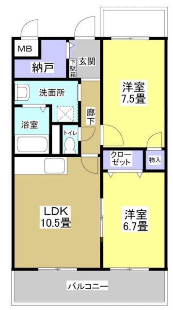 パルプラザ栄(2LDK/5階)の間取り写真