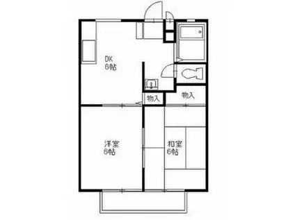 中村ハイツA(2DK/2階)の間取り写真