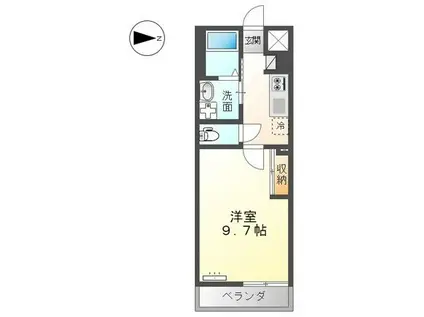 ガーデン(1K/2階)の間取り写真