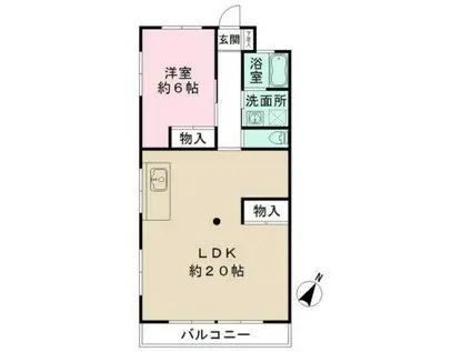 木村ビル(1LDK/3階)の間取り写真