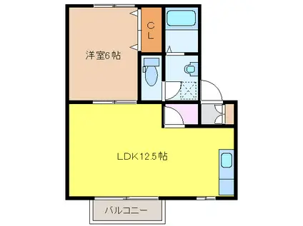 みのしま荘(1LDK/1階)の間取り写真