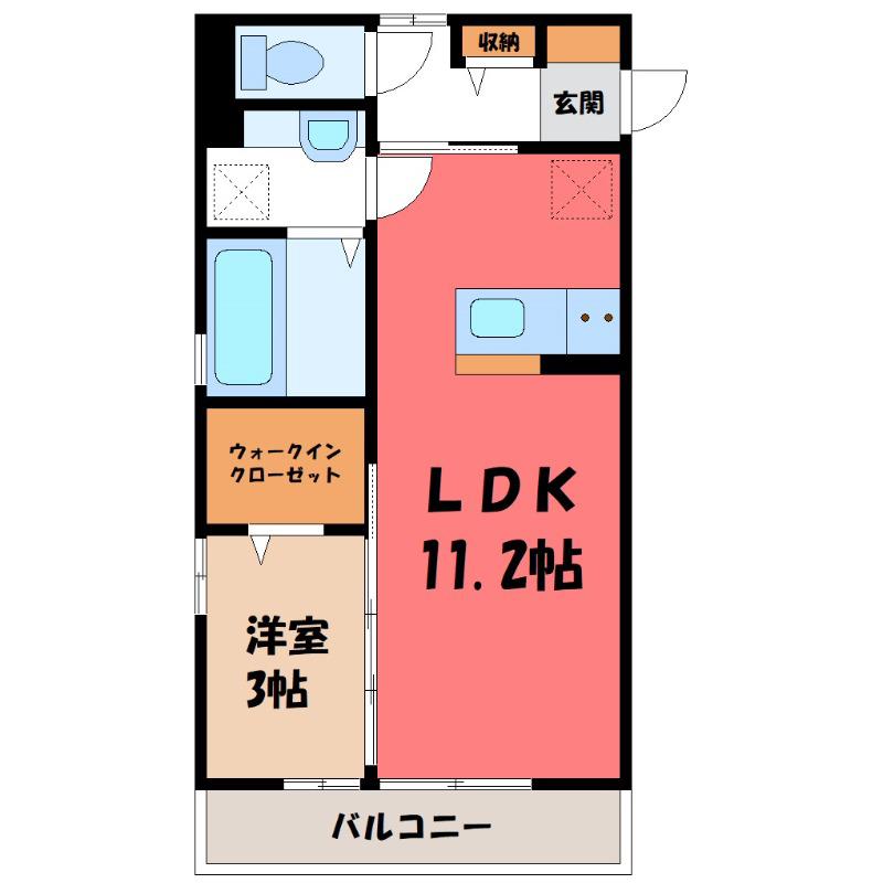 サン アルト I(1LDK/1階)の間取り写真