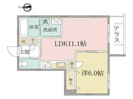 ヘーベルヴィレッジ高島平(1LDK/2階)の間取り写真