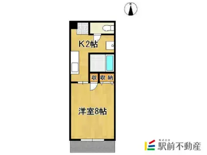 マンション大洋(1K/2階)の間取り写真