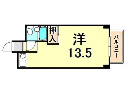 水木北野シルクハイツ1(ワンルーム/3階)の間取り写真