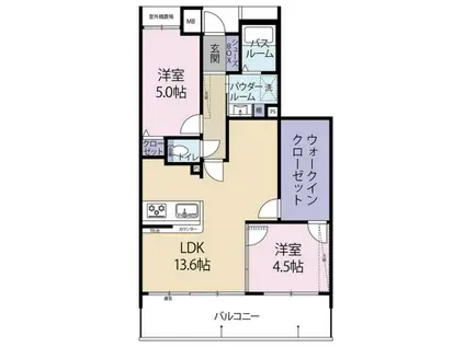 プレステージ姫路青山III(2LDK/5階)の間取り写真