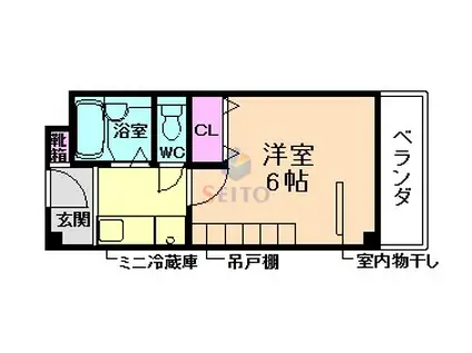 サンパレス21豊中III(1K/3階)の間取り写真