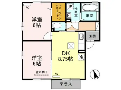 トスカーナ(2DK/1階)の間取り写真