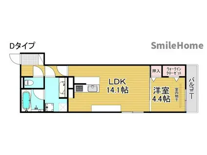 D-RESIDENCE安立(1LDK/3階)の間取り写真