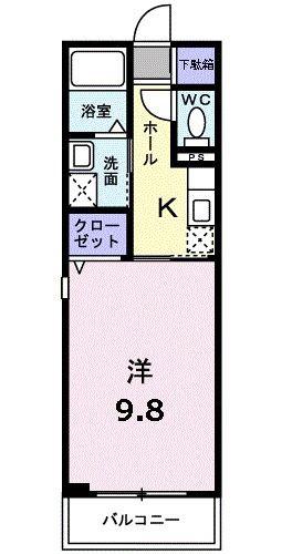 グランデュールR(1K/2階)の間取り写真