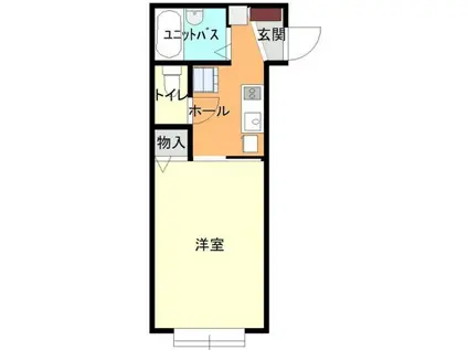 SAJA福住(1K/1階)の間取り写真