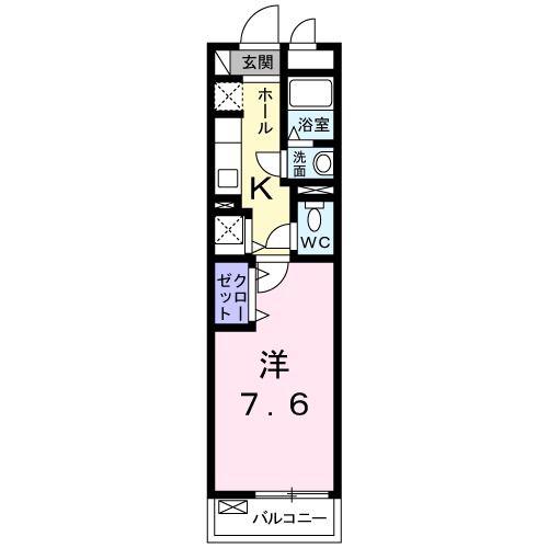 エスポワール京都南(1K/2階)の間取り写真