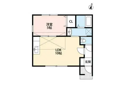 LUCE UENO(1LDK/1階)の間取り写真