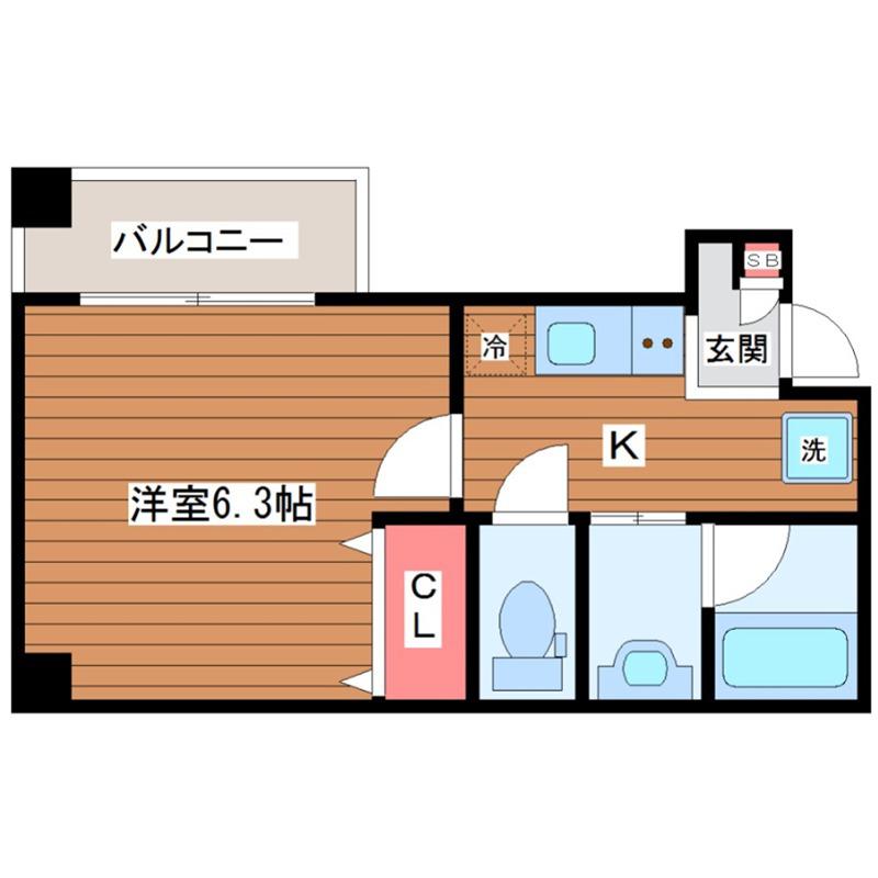 メルベージュ玉出中(1K/6階)の間取り写真