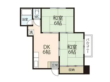 木原マンション(2LDK/3階)の間取り写真