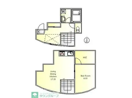 コルティーレ世田谷(1LDK/B1階)の間取り写真