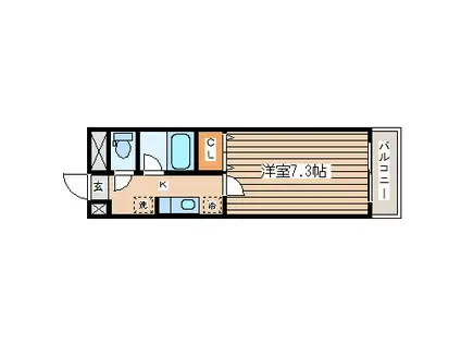 パレスK・M(1K/3階)の間取り写真