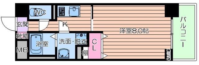 エイペックス新大阪(1K/2階)の間取り写真